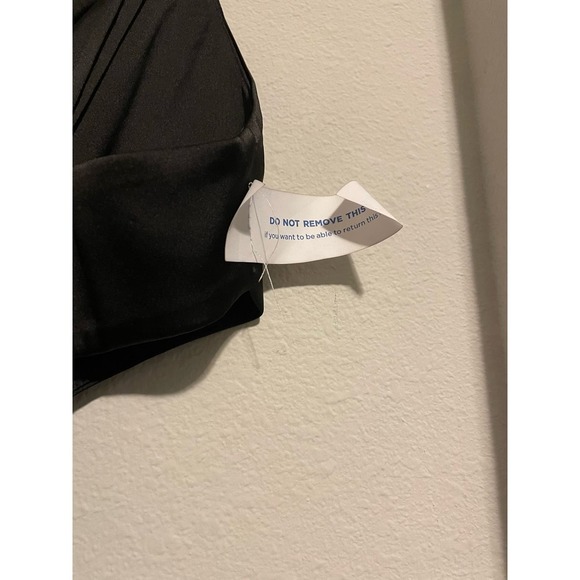 NWT Fame & Partners Shiny‎ Black Strappy Formal Dress Cutouts Slit Size 8 - Picture 7 of 10